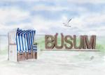 Postcard DIN-A6 Beach Chair Büsum B4